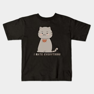 I Hate Everything - Cat Eating Cookies Kids T-Shirt